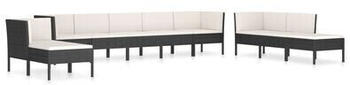 vidaXL Garden furniture set 10 pieces with synthetic rattan cushions black (3056974)