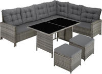 tectake Rattan Lounge Barletta - Outdoor Sitzgruppe mit UV-best&auml;ndigem Polyrattan -
