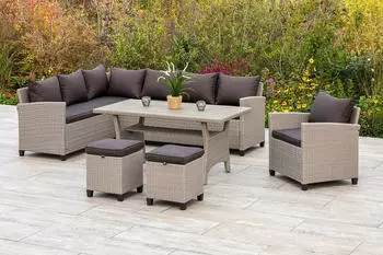 Merxx Palma 9 Sitzplätze Stahl/Kunststoff inkl. Auflagen beige