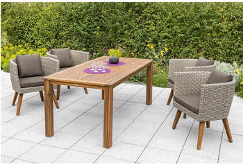 Merxx Imperia Gartenm&ouml;belset 4 Sitze Aluminium/Kunststoff/Akazienholz