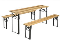 Juskys - Bierzeltgarnitur Bichl 3-teilig Klappbar - Gartenm&ouml;bel-set Aus 1 Biertisch