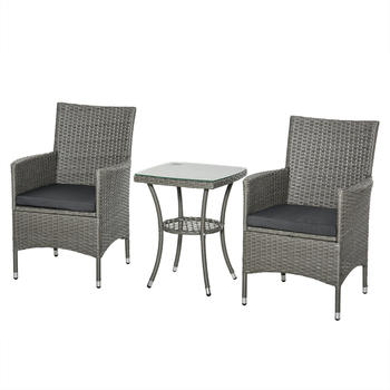 Outsunny Bistroset 3-tlg. Polyrattan/Stahl (863-033V01)