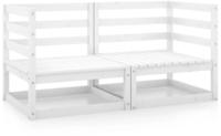 vidaXL Garten-Ecksofas 2 Stk. Wei&szlig; Kiefer Massivholz