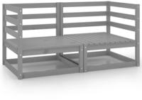 Garten-ecksofas 2 Stk. Grau Massivholz Kiefer - Vidaxl