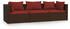 mit Kissen Poly Rattan braun zimtrot (317544)