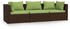 vidaXL 3-Sitzer-Sofa mit Kissen Poly Rattan braun grün (317555)