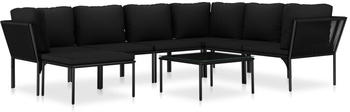vidaXL 8-tlg. Garten-Lounge-Set mit Auflagen schwarz PVC (48592)