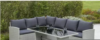 Merxx Lanzarote Gartenlounge Stahl/Kunststoffgeflecht grau