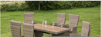 Merxx Toskana Gartenmöbelset 6 Sitzplätze Stahl/Kunststoff/Akazienholz