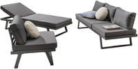 Destiny Gartenlounge-Set "MANHATTAN" 2x Schenkel, 1x Hocker, inkl. Auflagen, 13...