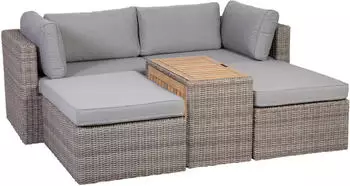 Greemotion Olea Polyrattan Garten Lounge-Gruppe 5-teilig grau (132805)