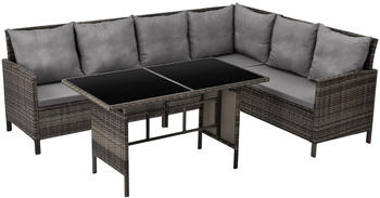 Svita Madison Polyrattan Essgruppe braun (90698)