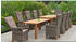 Merxx Toskana Gartenmöbelset 10 Sitzplätze Aluminium/Kunststoff/Akazienholz inkl. Auflagen