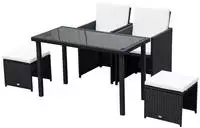 Outsunny - Sitzgruppe - 120Lx60Wx75Hcm - Schwarz+Beige