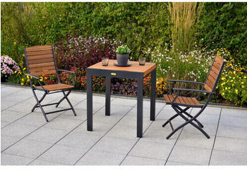 Merxx Santorin 3-tlg. klappbar/ausziehbar Aluminium/Akazie braun Merxx Santorin 3-tlg. klappbar/ausziehbar Aluminium/Akazie braun