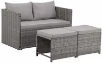 2in1 Polyrattan Relax Gartenm&ouml;bel Set Jamaika - Tisch, Gartenlounge Sofa -