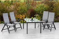 MERXX Garten-Essgruppe "Florenz" 5 Stk. tlg. 4 Klappsessel mit Gartentisch