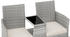 TecTake Rattan Gartensitzbank mit Tisch 131x61x82cm