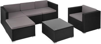 TecTake Rattan Lounge Lignano mit Sessel 179x150x65cm schwarz