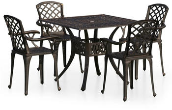 vidaXL 5-tlg. Bistro-Set Aluminiumguss bronze (3070613)