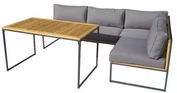 OUTLIV. Floris Dininglounge 3-tlg. Stahl/Akazie