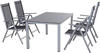 Siena Garden Gartenmöbelset 4-Sitzer 4 Stühle,Tisch Metall silber