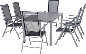 Siena Garden Gartenmöbelset 6-Sitzer 6 Stühle,Tisch Metall silber
