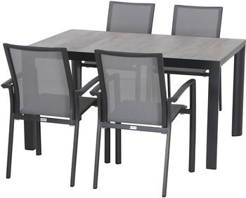 Siena Garden Velia Dining-Set 4 Sessel + Tisch Silva