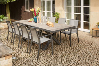 Siena Garden Velia/Sincro Dining Set Alu/Ranotex/Keramik anthrazit/natur-grau