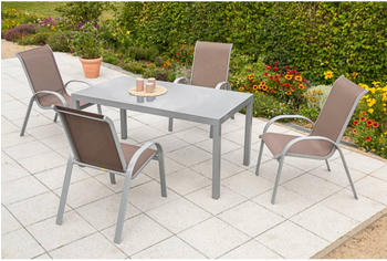 Merxx Amalfi 5tlg. Aluminium Textil silber taupe (50342-325)
