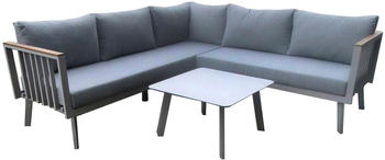 Acamp Gondola Loungeset 3-tlg. mit Tisch 70x70cm hellgrau (F57479)