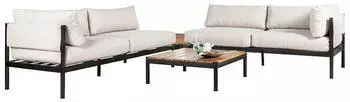 OUTLIV. Loungeset 4-tlg. Aluminium/Teak natur/braun (BF6917A_UE)
