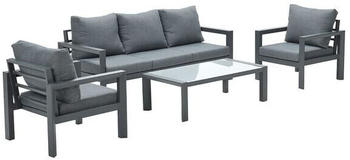 Garden Impressions Zion Lounge-Gruppe 4-tlg. Aluminium/Polster + Tisch 120x60cm schwarz (21572NF)