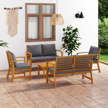 vidaXL 5-piece garden furniture set in solid acacia Grey
