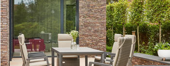 Siena Garden Carlos/Corido Dining Set Alu/Gardino-Geflecht/Keramik 6 Personen charcoal grey