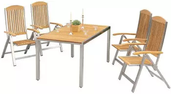 Merxx Keros 5tlg. Edelstahl mit Akazienholz (50240-011)