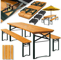 Bierzeltgarnitur 3 Teilig Gartenm&ouml;bel-set Klappbar 170 X 46 X 75cm 2x...