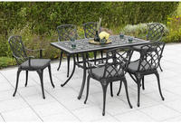 Rhodos Set 13tlg 6 Sessel Kissen Tisch 140x80cm