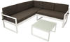 DEGAMO ARESE Lounge-Set Aluminium/ Polster weiß/dunkelgrau