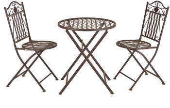 en.casa Biella Bistro Set 3-tlg.edelrost-braun