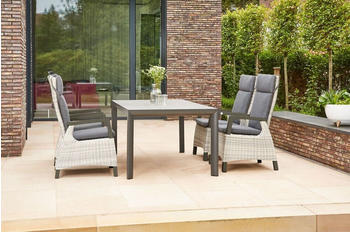 Siena Garden Carlos/Corido Alu/Geflecht/Keramik 180x100cm inkl. 4 Diningsessel anthrazit/grau (23766