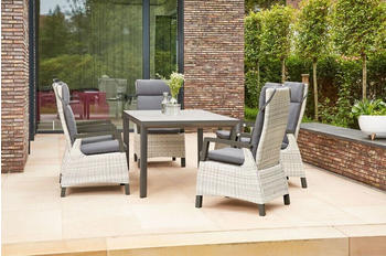 Siena Garden Carlos/Corido Alu/Geflecht/Keramik 180x100cm inkl. 6 Diningsessel anthrazit (23767