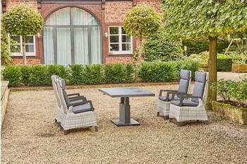 Siena Garden Corido/Bellani Alu/Geflecht/Keramik 160x90x50-72cm inkl. 4 Diningsessel grau/anthrazit (23762)
