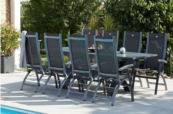 Hartman Outdoor Products Hartman Sondermodell Xanadu/Primo Alu/Teak/Glaskeramik 6 Multipo 220/280x100cm X-Gestell FSC-Teak Armlehnen xerix/natur (23334)