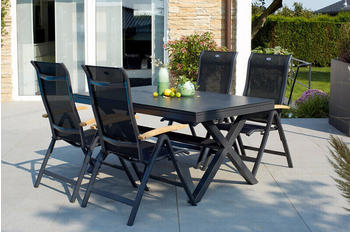 Hartman Outdoor Products Hartman Xanadu/Alice Alu/Teak/Glaskeramik 4x4 Textilen 4 Multipo 160/220x90cm FSC-Teak Armlehnen xerix/natur (23244)