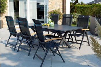 Hartman Outdoor Products Hartman Xanadu/Alice Alu/Teak/Glaskeramik 4x4 Textilen 6 Multipo 160/220x100cm FSC-Teak Armlehnen xerix/natur (23245)