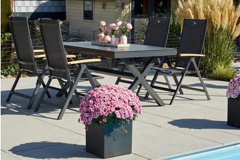 Hartman Outdoor Products Hartman Xanadu/Aruba Alu/Teak/Glaskeramik 4 Multipo 160/220x100cm FSC-Teak Armlehnen xerix/natur (23267)