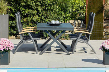 Hartman Outdoor Products Hartman Xanadu/da Vinci Alu/Teak/Glaskeramik 4 Multipo 160/220x100cm FSC-Teak Armlehnen xerix/natur (23284)