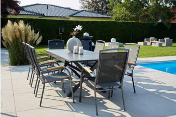 Hartman Outdoor Products Hartman Xanadu/Raffaelo Alu/Teak/Glaskeramik 8 Dining Sessel 160/220x100cm FSC-Teak Armlehnen xerix/natur (23299)