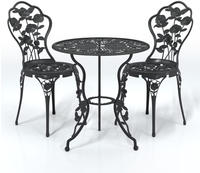 vidaXL 3-tlg. Bistro-Set Aluminiumguss Schwarz